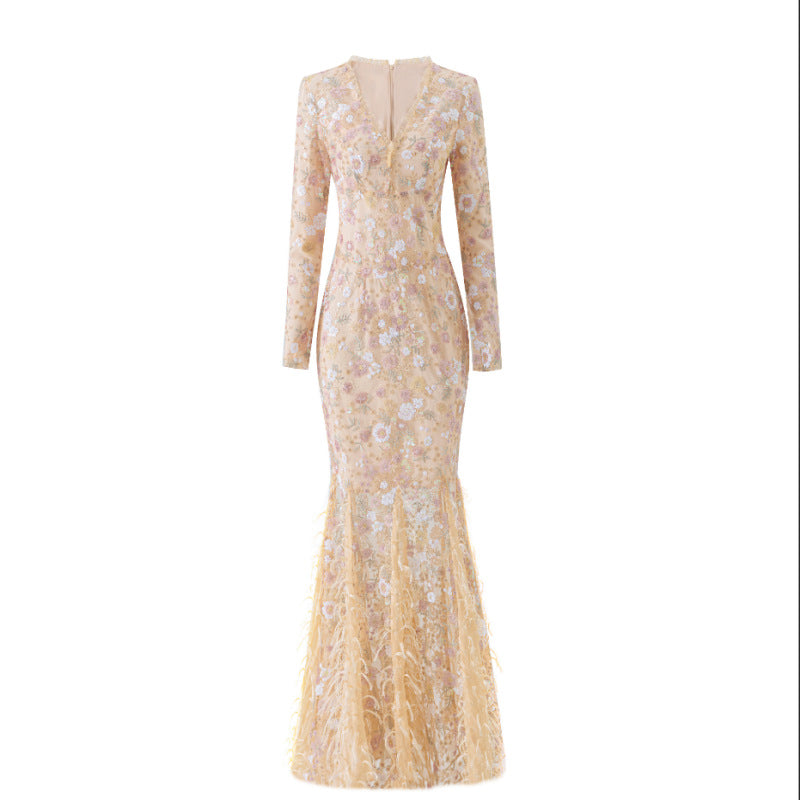 New Lace Slim Fit Long Sleeve Dress Womens Autumn Fashion by Ricaloux