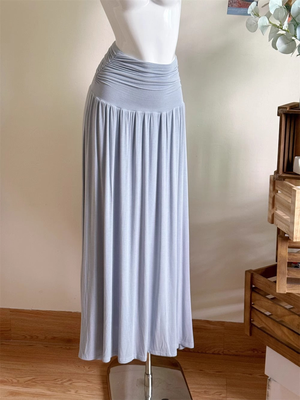 One-shoulder Figure-flattering Long-sleeve Slim-fit High-waist Skirt Two-piece Set by Ricaloux