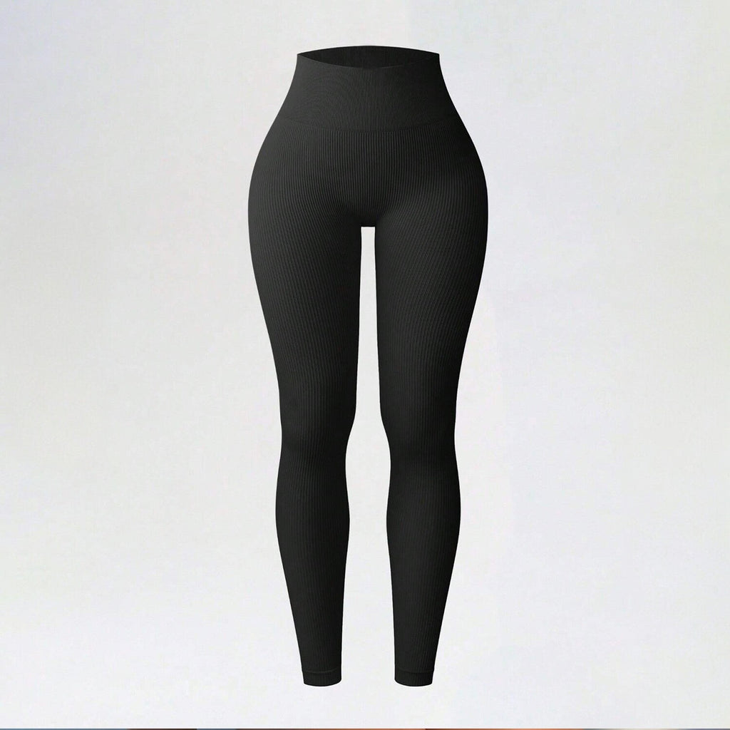 Ribbed Seamless Yoga Pants For Autumn And Winter, High-waisted Tight Sports Leggings, Yoga Apparel Leggings by Ricaloux