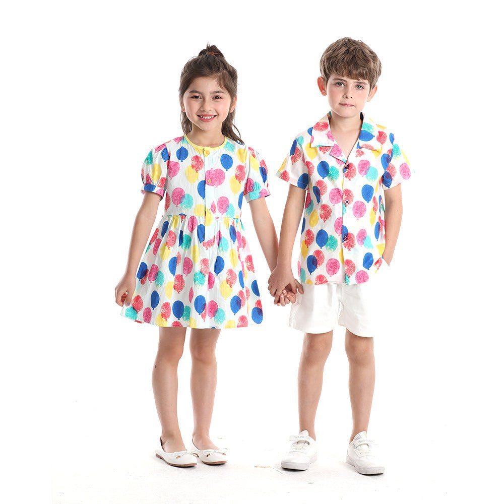 Boys' Shirt Printed Short-sleeved Breathable Children's Shirt Cute Baby Boys' Clothing - RICALOUX