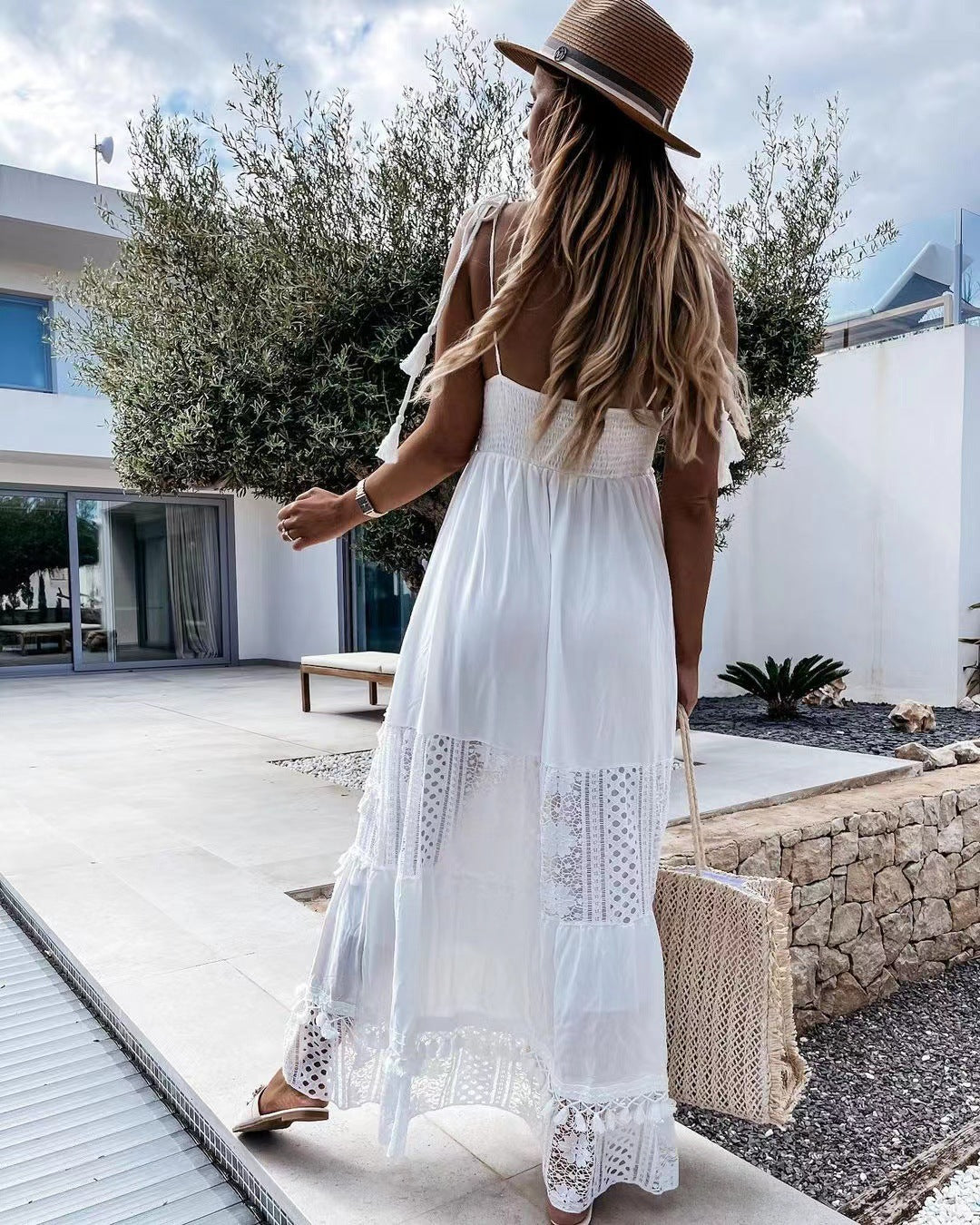 Casual Lace-panel Sleeveless Maxi Dress – Premium 0 | RICALOUX