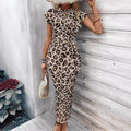Leopard Print Short Sleeve Dress – Premium 0 | RICALOUX