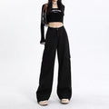 High-waisted Hip-covering Straight-leg Relaxed-fit Draping Wide-leg Casual Pants For Petite Figures – Premium 0 | RICALOUX