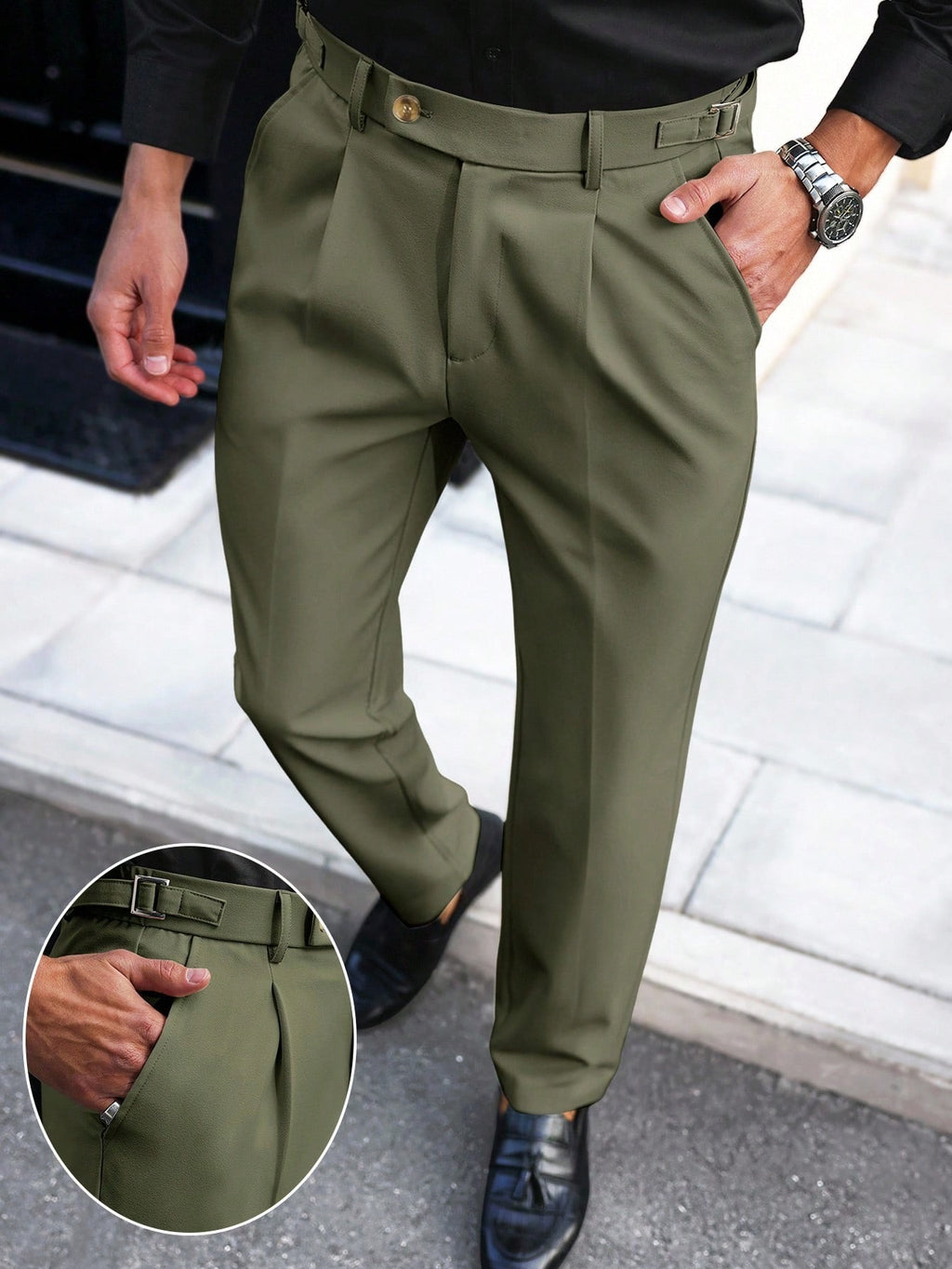 Mens American-style Straight-leg Business-casual Trousers by Ricaloux