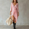European And American-style Wrap V-neck Dress For Women – Premium 0 | RICALOUX
