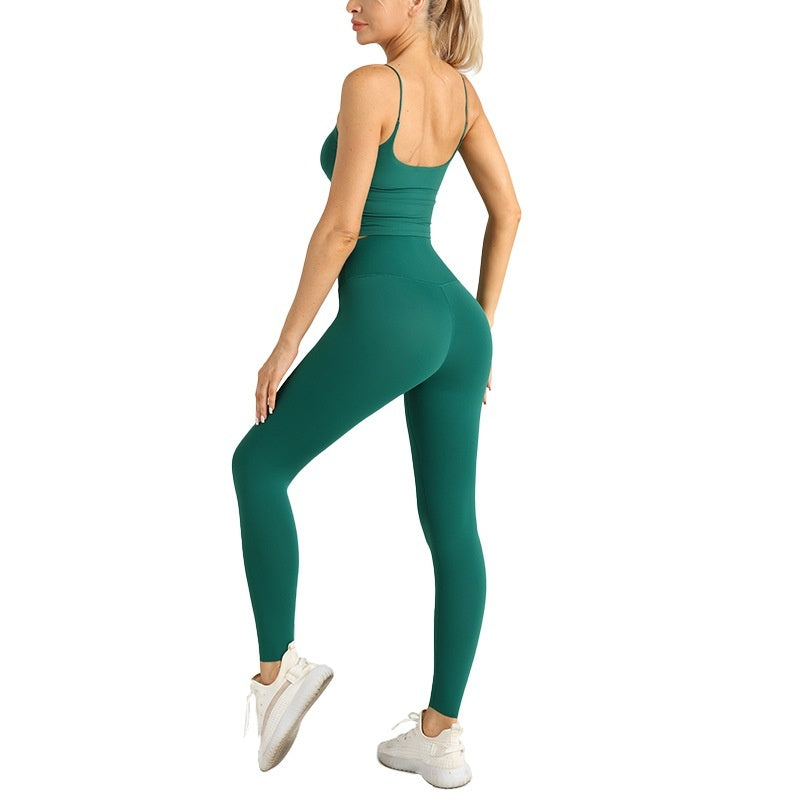 Strap High-waist Yoga Two-piece Set by Ricaloux