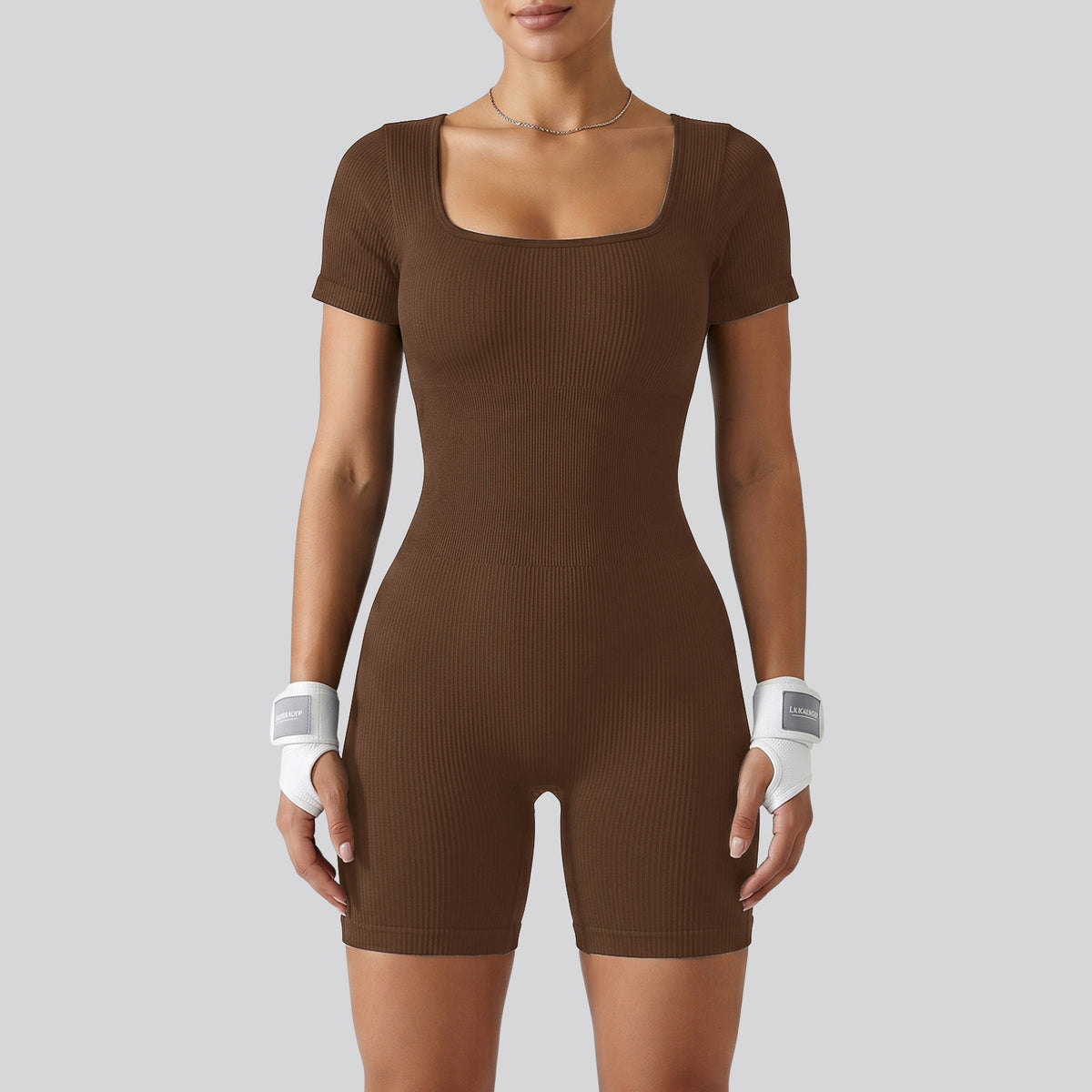 Shorts-style Yoga Bodysuit Sports Set by Ricaloux
