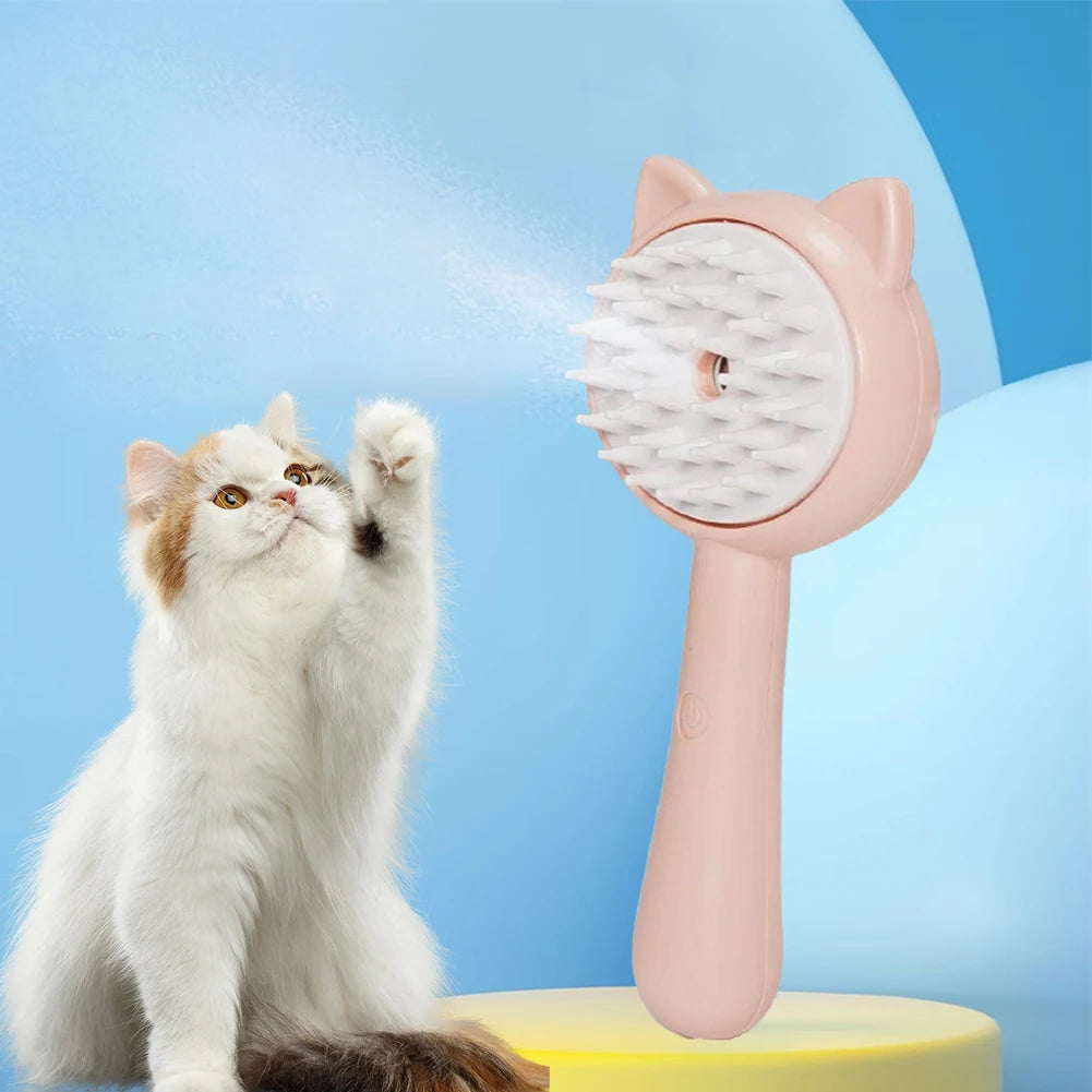 Hair Cleaning Brush With Mist Multifunctional Cat Grooming Brush Rechargeable Self Cleaning Slicker Brush For Pets Dogs & Catsb Pet Products by Ricaloux