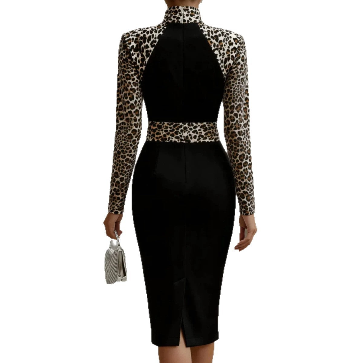 Sexy High-neck Waist-cinching Midi Sheath Evening Dress by Ricaloux