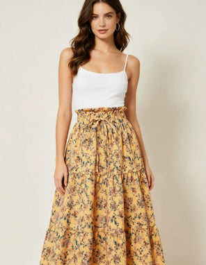 High-waisted A-line Skirt Bohemian-style Printed Flared Skirt – Premium 0 | RICALOUX