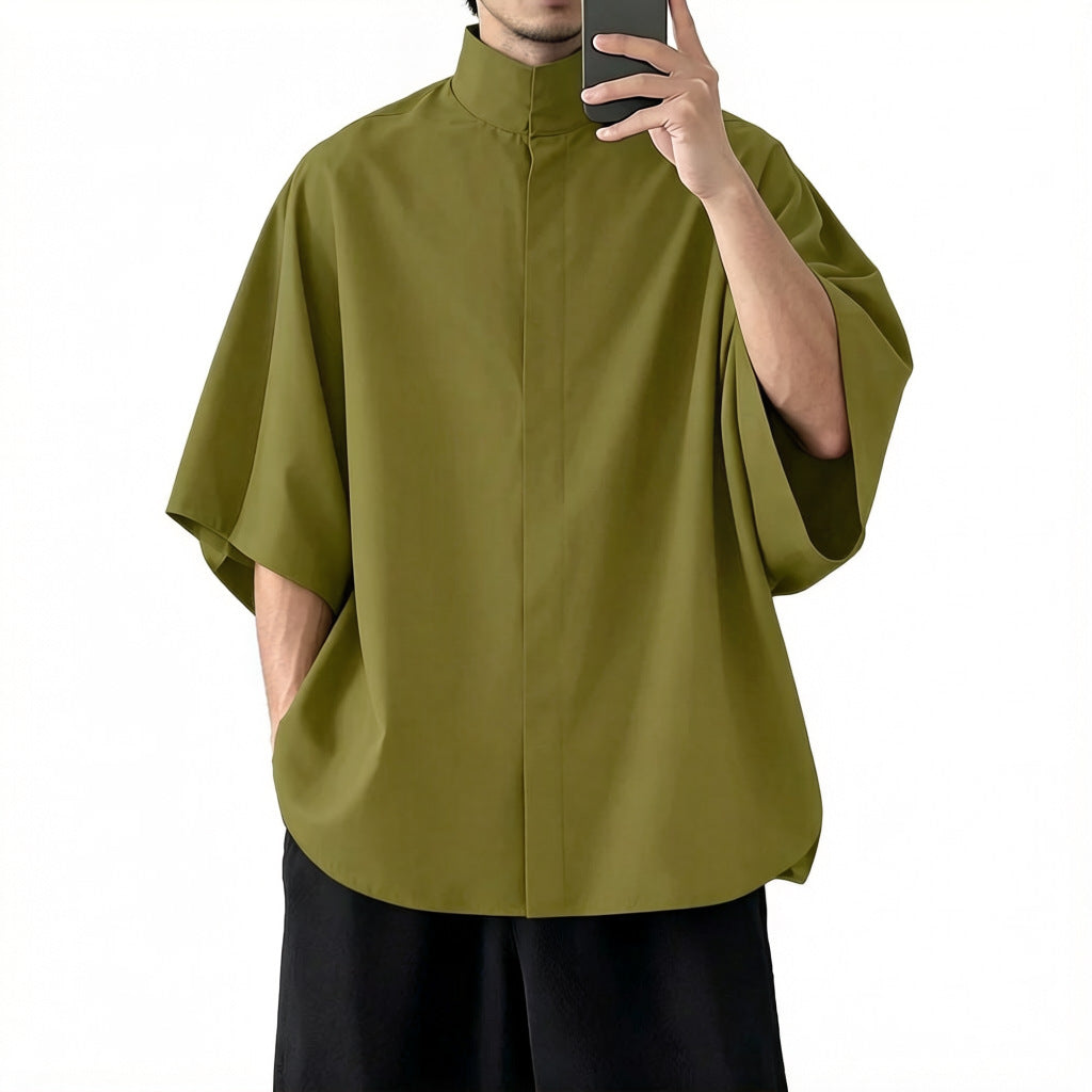 Drop-shoulder Casual Shirt by Ricaloux