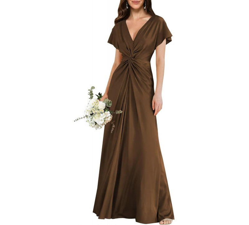 Chiffon Short-sleeve A-line Dress For Women by Ricaloux