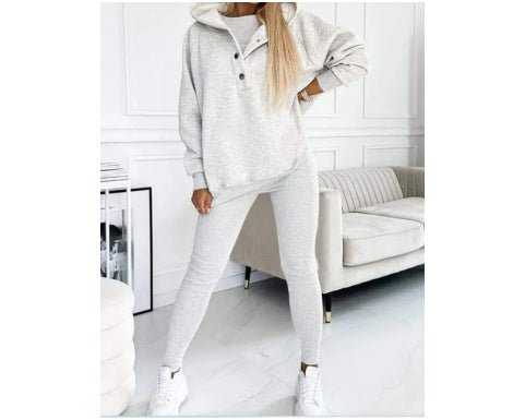 Women's Solid Color Vest Hoodie And Pants Set - RICALOUX