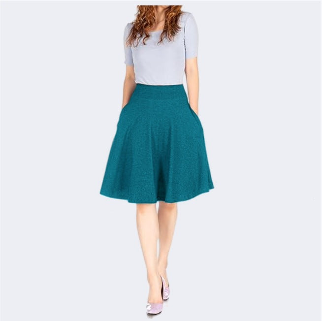 Knee-length A-line Skirt With Pockets Exuding An Elegant And Professional Vibe – Premium 0 | RICALOUX