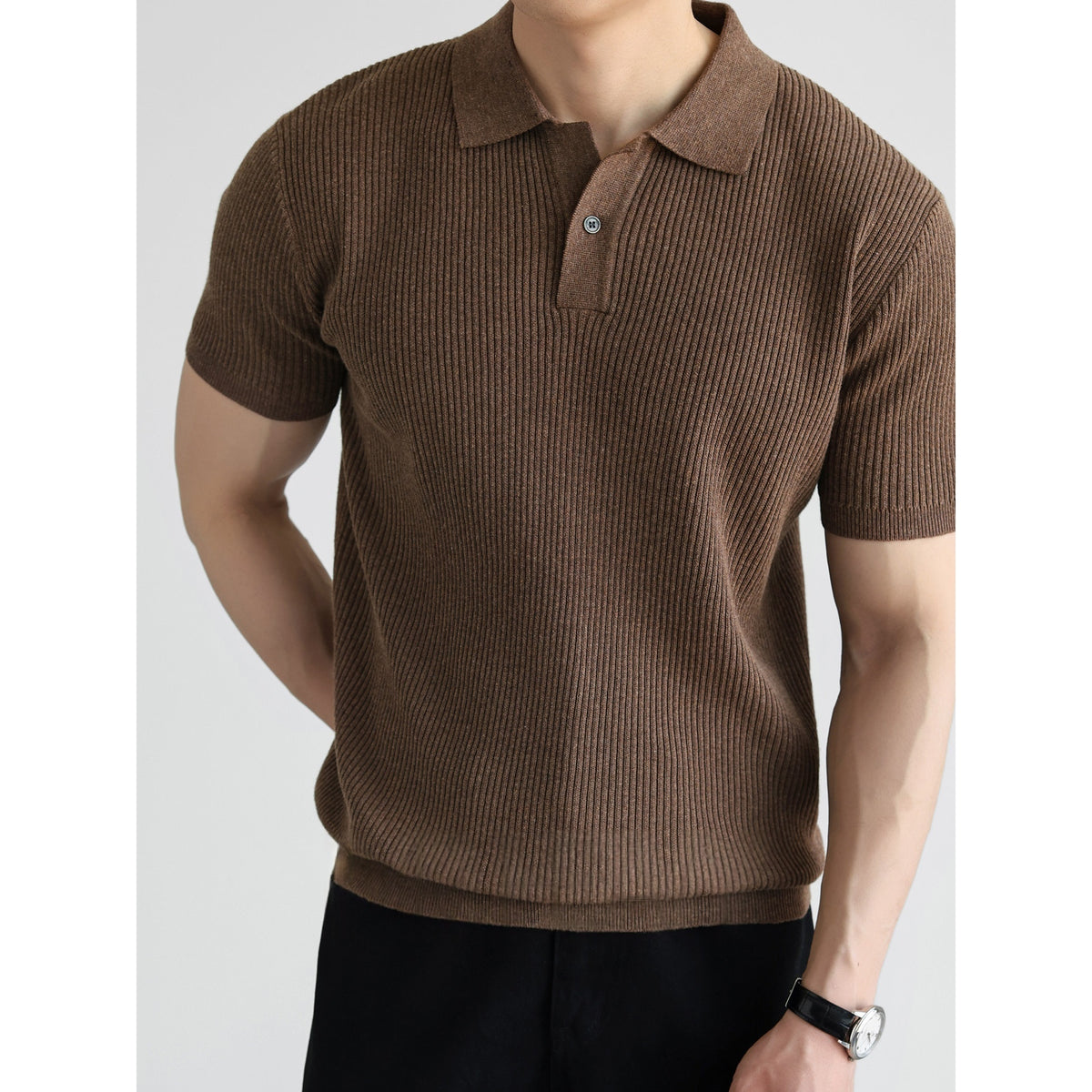 Men's Polo Knitted Short-Sleeve T-Shirt by Ricaloux