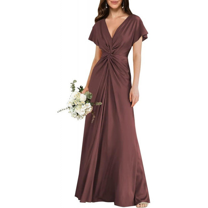 Chiffon Short-sleeve A-line Dress For Women by Ricaloux