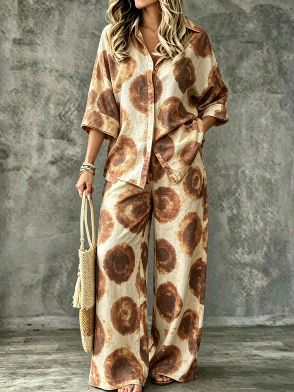SpringSummer Digital-Print Shirt And Pants Set – Premium 0 | RICALOUX