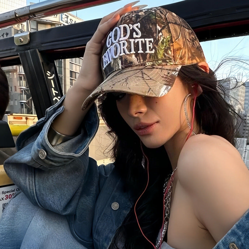 Niche Retro Camouflage Baseball Cap Super Cool And Three-dimensional by Ricaloux