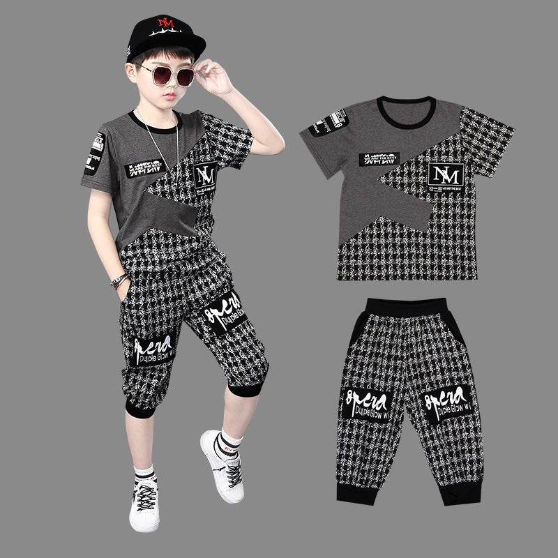 Short Sleeve Sports Summer Handsome Korean Style Boys Trendy Clothing - RICALOUX
