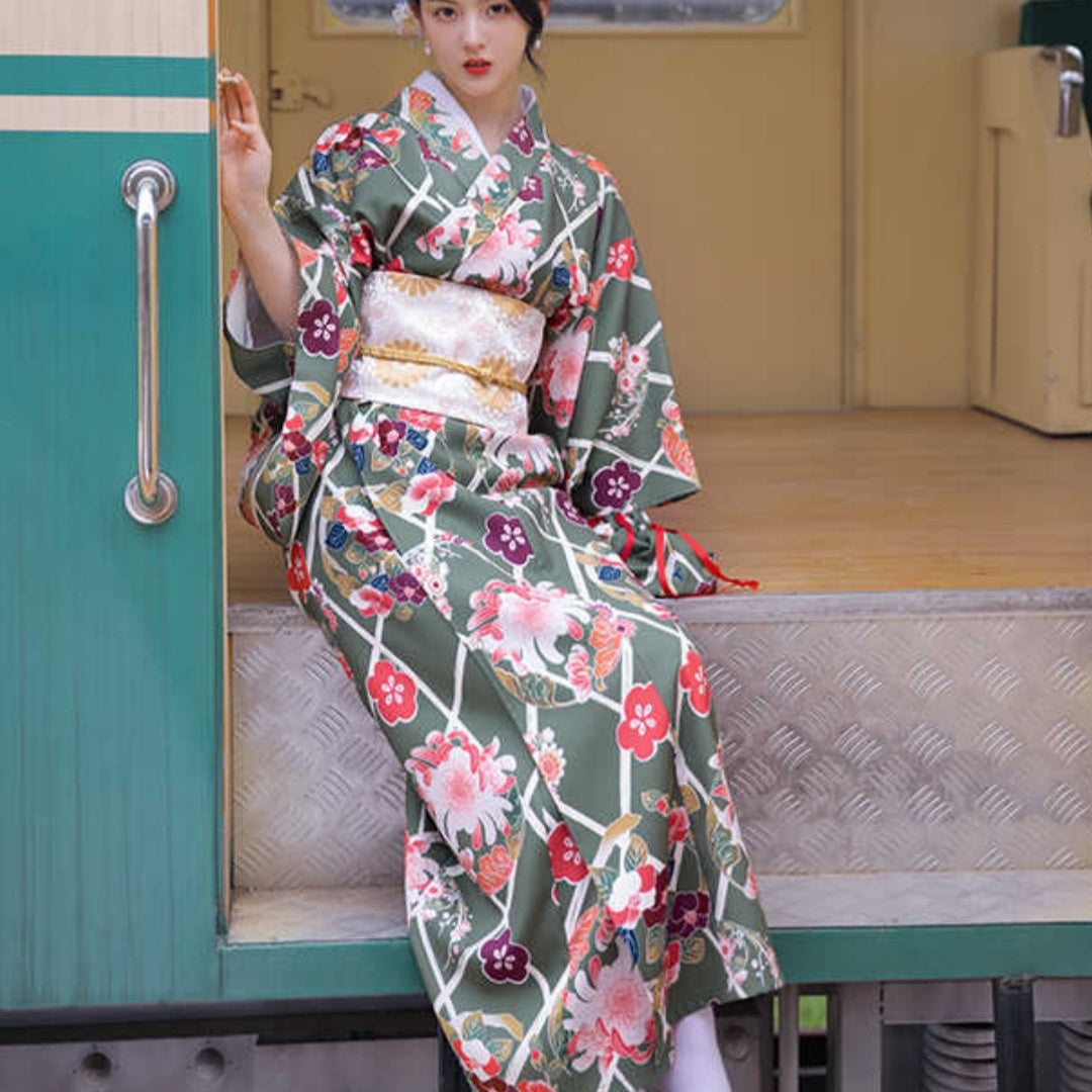 Womens Retro Japanese-style Yukata Traditional Dress by Ricaloux