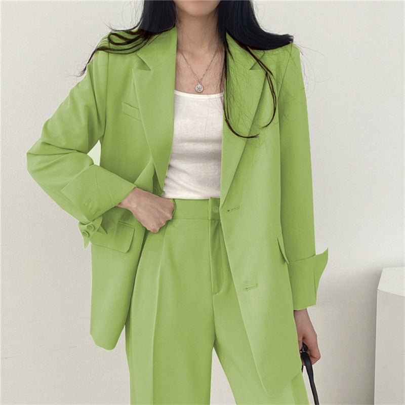Womens Solid-color Loose-fitting Korean-style Versatile Blazer by Ricaloux