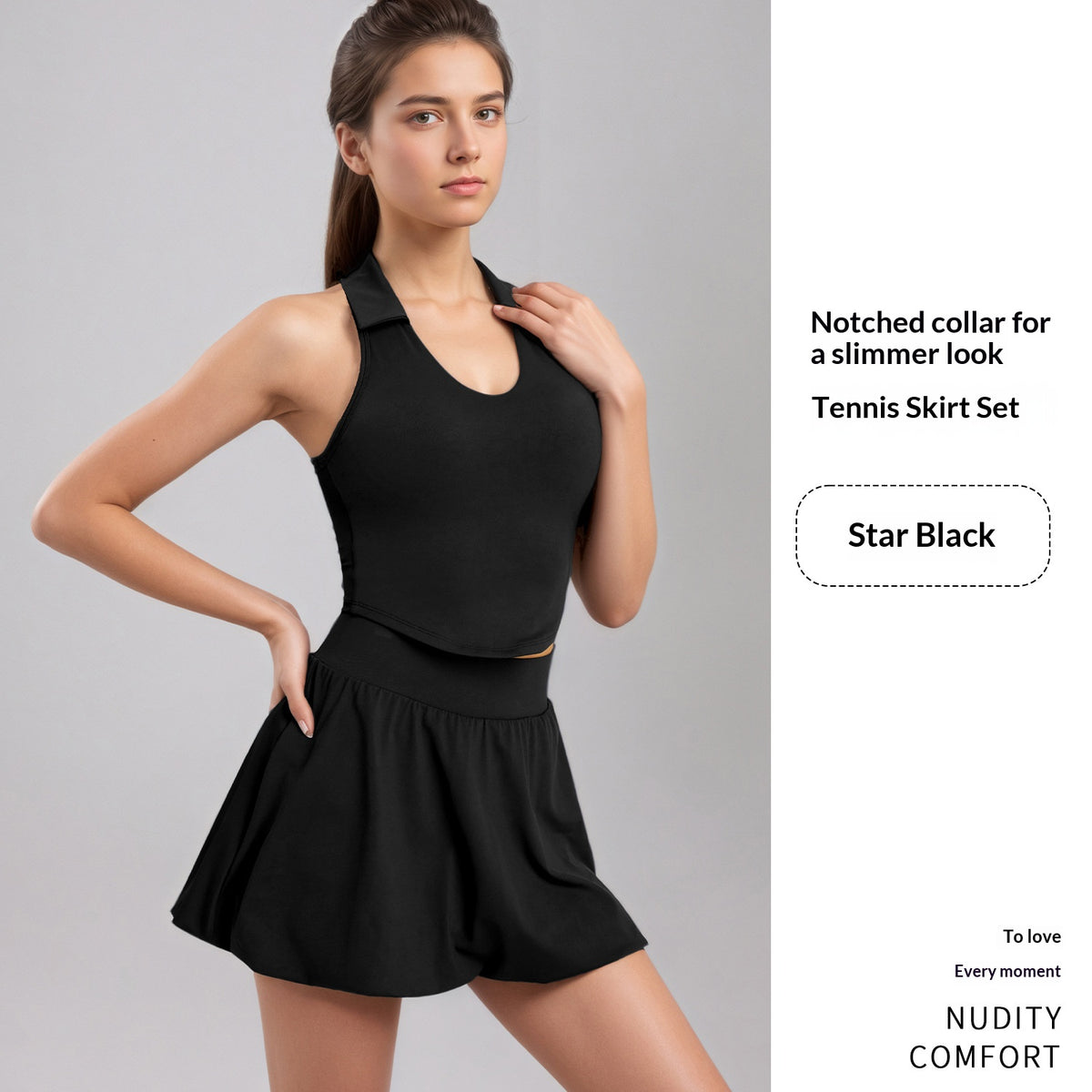 New Women's High-Support Shockproof Sports Bra & High-Stretch Yoga Skirt Tennis Skirt Workout Set For Intense Exercise – Premium 4 | RICALOUX
