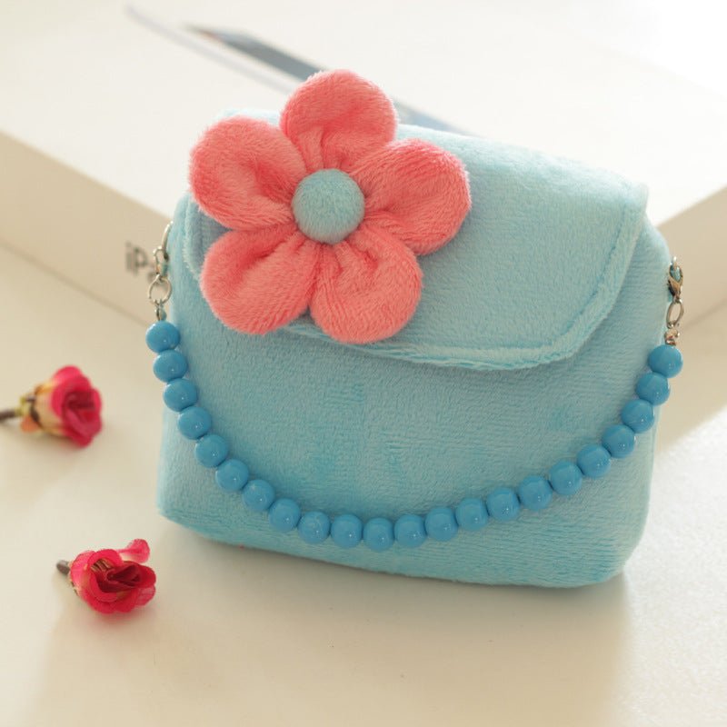 Girls Bead Chain Hand Bag Cute Flower Princess Bag - RICALOUX