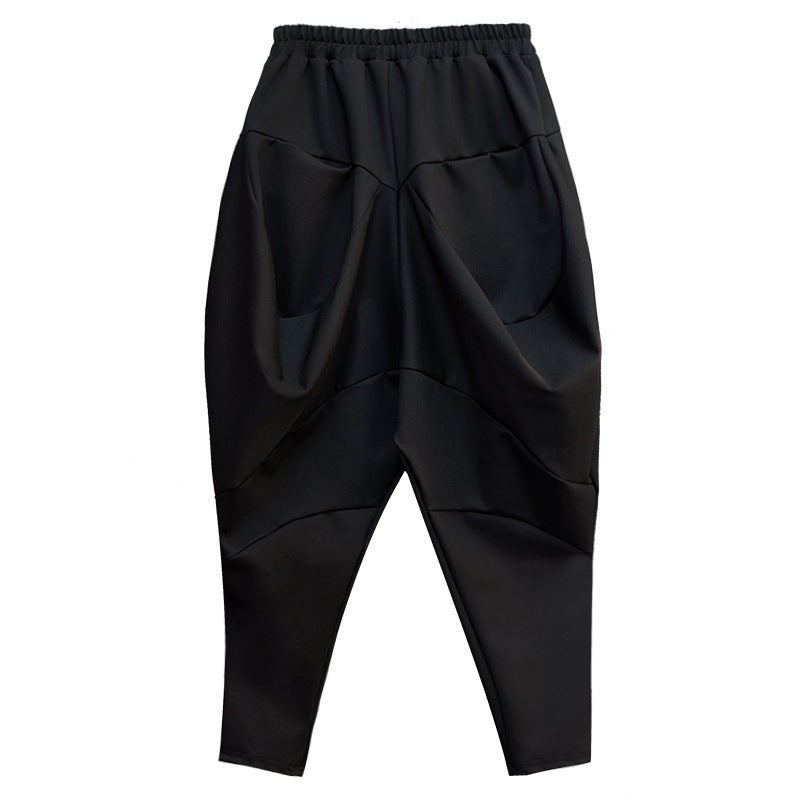 Wide-leg Womens Pants With An Elastic Waist A Stylish Three-dimensional Design by Ricaloux