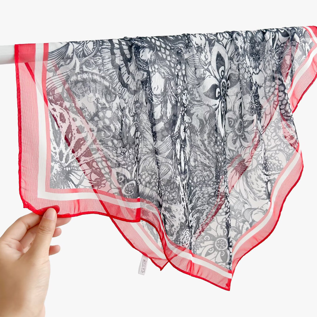 New Breathable Versatile Silk Chiffon Scarf For Women, Also Usable As A Shawl by Ricaloux