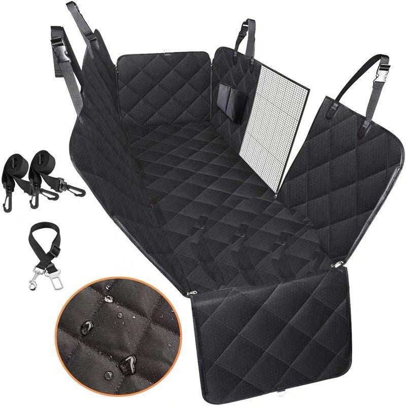Dog Car Seat Cover View Mesh Pet Carrier Hammock Safety Protector Car Rear Back Seat Mat With Zipper And Pocket For Travel - RICALOUX