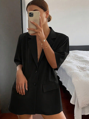 Fashionable Womens Suit Jacket Short-Sleeve Top – Premium 0 | RICALOUX