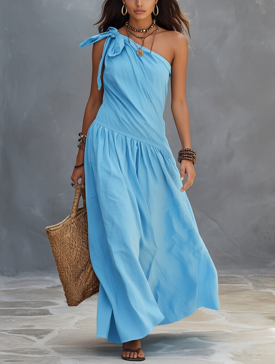 Womens Off-shoulder Asymmetrical Dress by Ricaloux