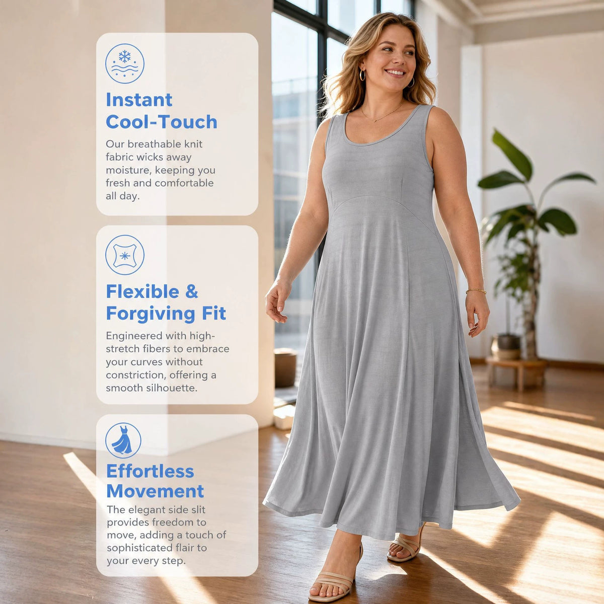 Plus-size Casual Loose-fit Womens Dress by Ricaloux