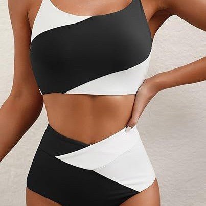 Cropped Color-blocked Slim-fit Inner Top - RICALOUX