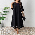 A-line Dress With Mesh-sleeve Paneling by Ricaloux