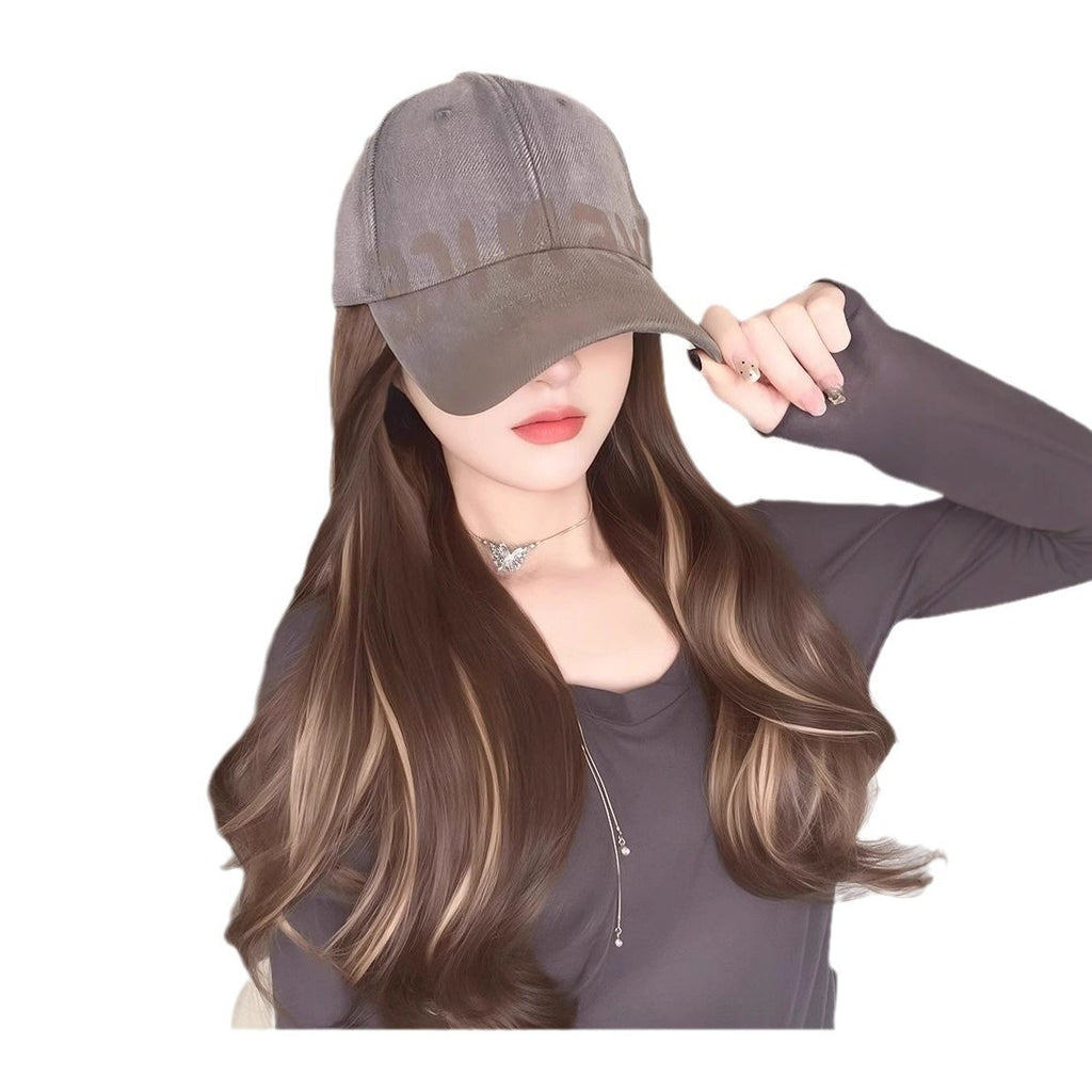 All-in-one American Retro Denim Peaked Cap Dyed Micro-roll Wig – Premium 0 | RICALOUX