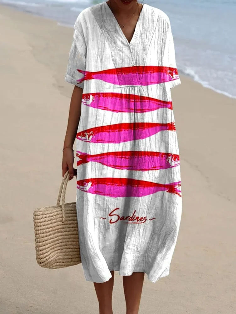 Womens Casual Dress With 3D-Printed Sleeves by Ricaloux