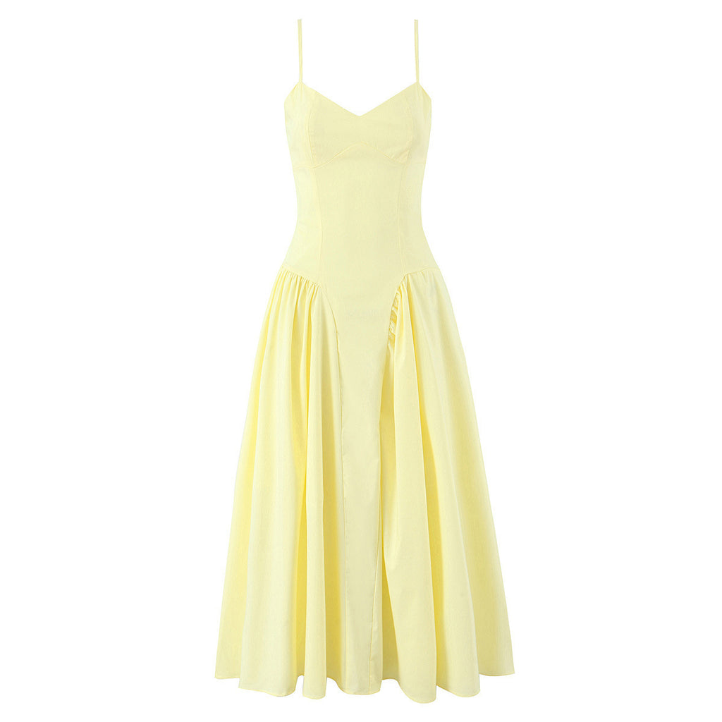 Body Hugging Pleated Strap Dress by Ricaloux