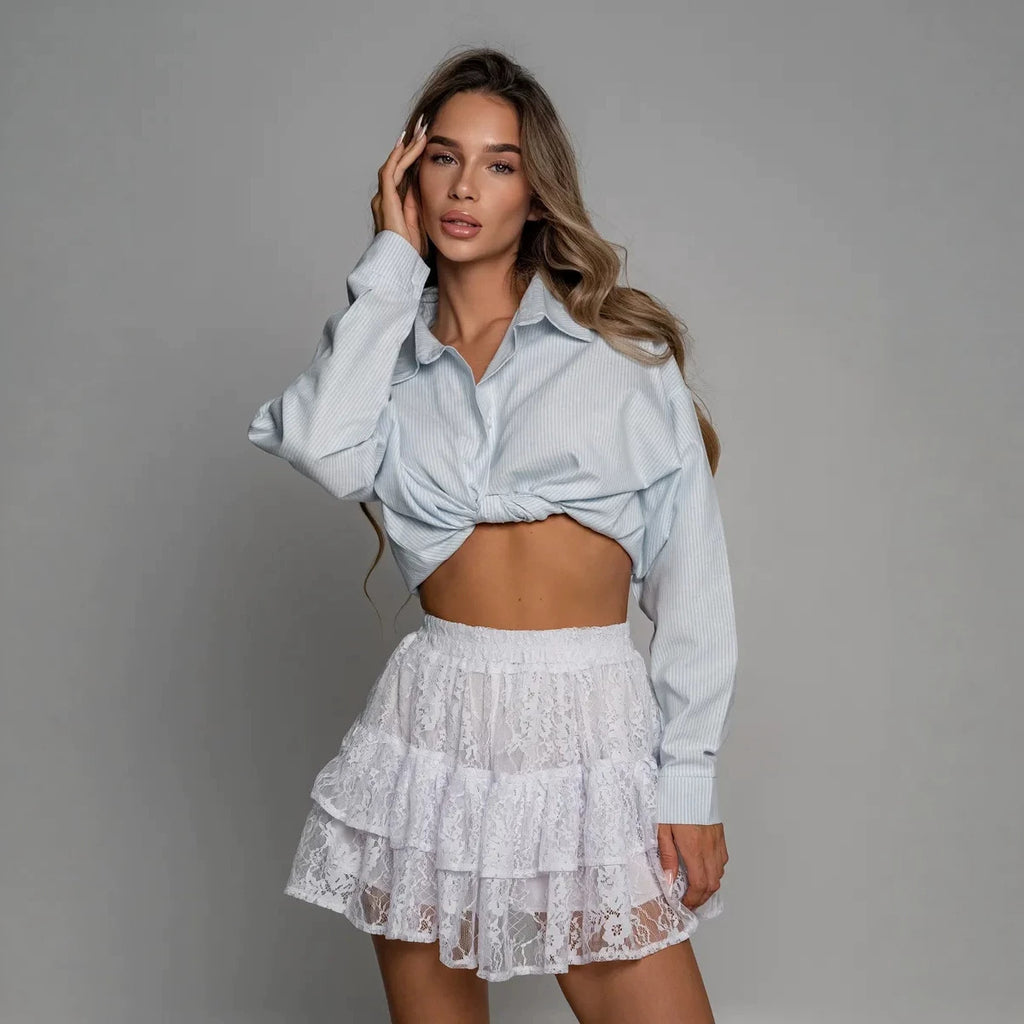 Lace Womens High-Waisted Multi-Layer Versatile Mini Skirt – Premium 0 | RICALOUX
