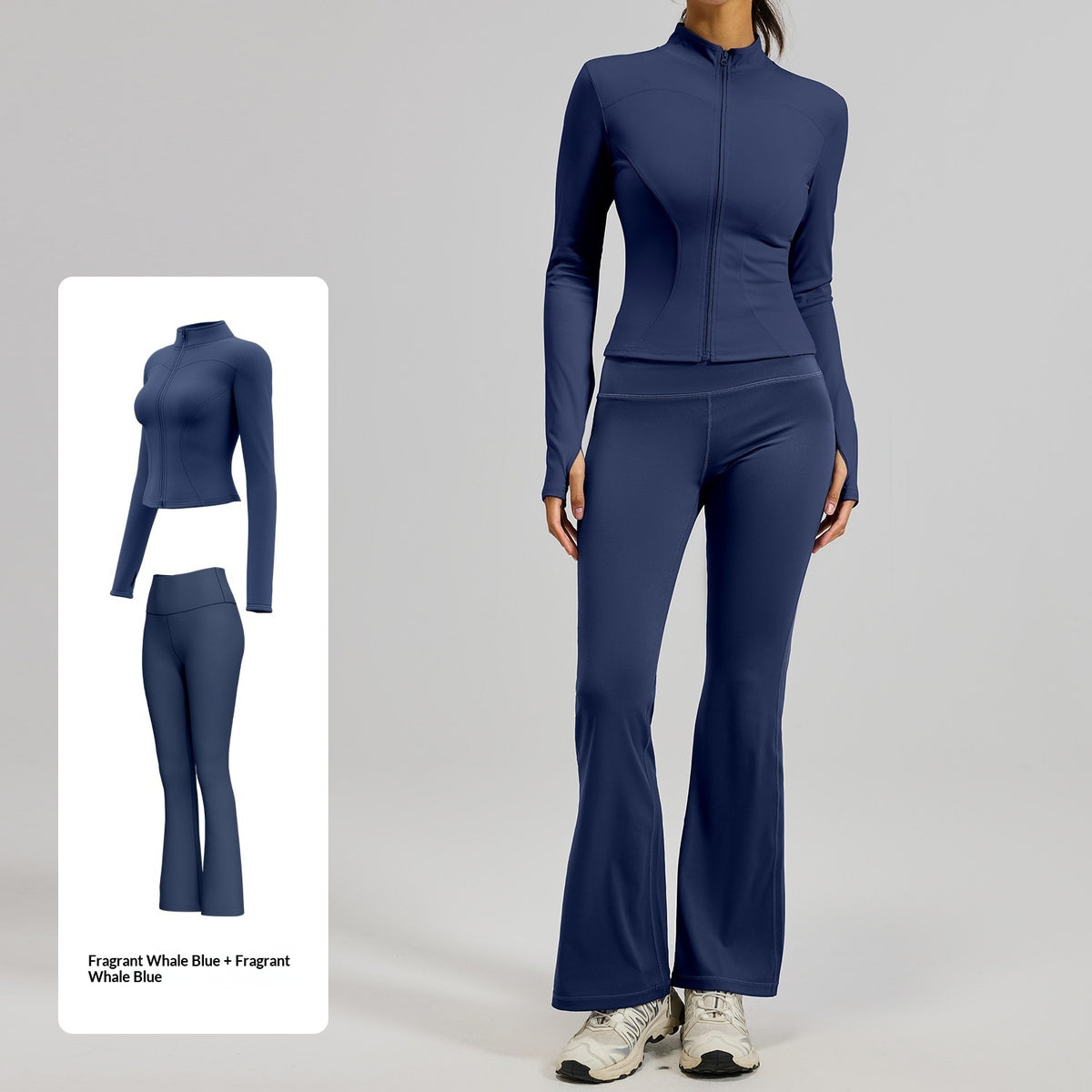 High-waisted Yoga Pants Wide-leg Tapered Workout Jogger Set – Premium 0 | RICALOUX