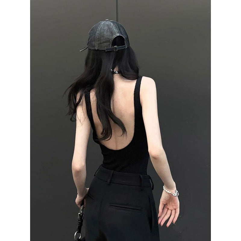 Womens Americanstyle Designer Halterneck Camisole With A Backless Design by Ricaloux