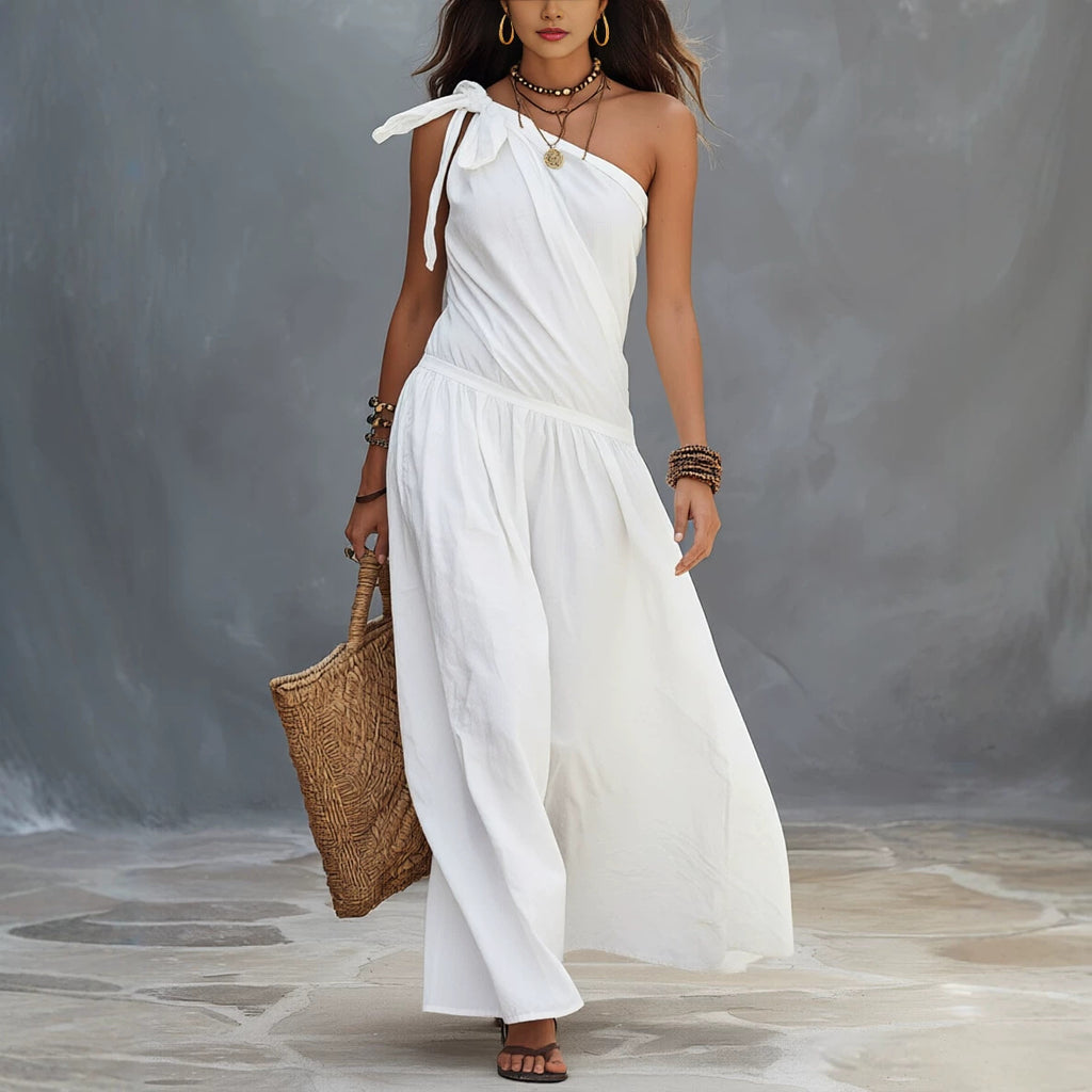Womens Off-shoulder Asymmetrical Dress by Ricaloux