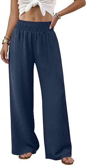 Womens Relaxed-fit High-waisted Casual Wide-leg Trousers With Pleats by Ricaloux
