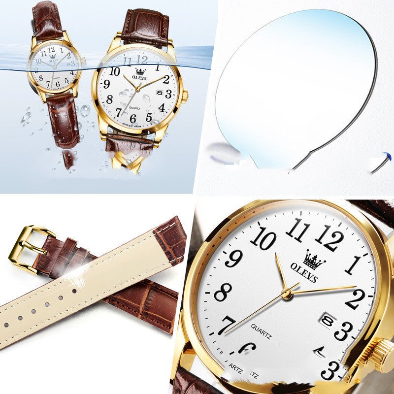 Waterproof Quartz Watch Digital Scale Simple Men by Ricaloux