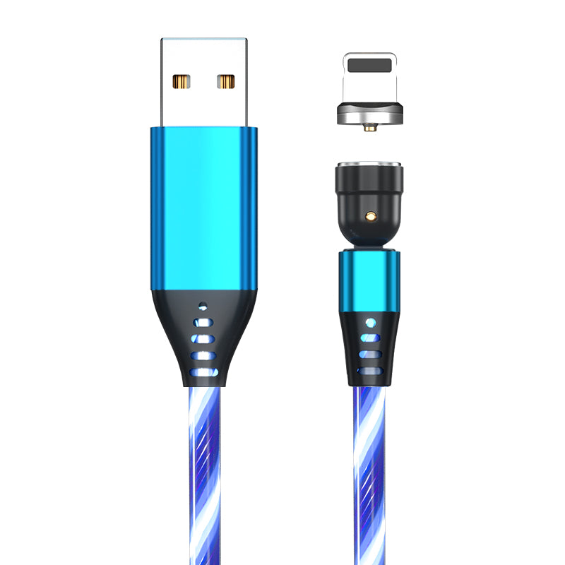 540 Rotate Luminous Magnetic Cable 3A Fast Charging Mobile Phone Charge Cable For LED Micro USB Type C For I Phone Cable – Premium 0 | RICALOUX