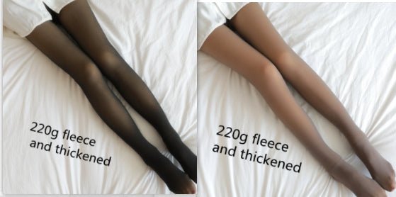 Fake Translucent Plus Size Leggings Fleece Lined Tights Fall And Winter Warm Fleece Pantyhose Women Fleece Lined Pantyhose Thermal Winter Tights - RICALOUX