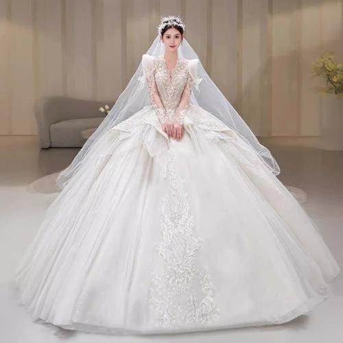 Bride Main Yarn Long Sleeve Heavy Industry Trailing French Retro Advanced - RICALOUX