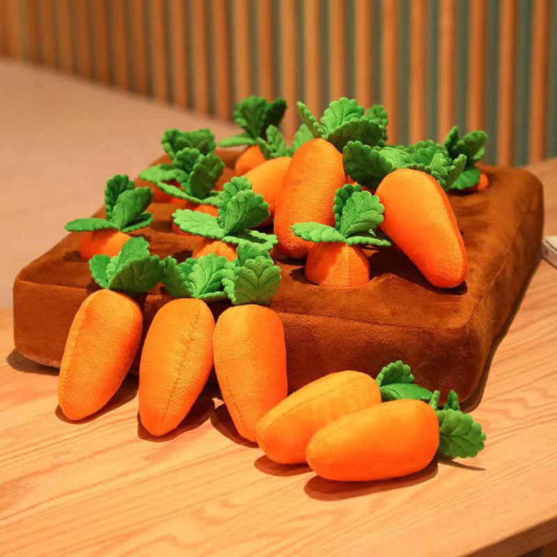 Pet Dog Toys Carrot Plush Toy Vegetable Chew Toy For Dogs Snuffle Mat For Dogs Cats Durable Chew Puppy Toy Dogs Accessories by Ricaloux