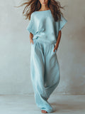 Loose-fit Figure-flattering Linen Two-piece Set by Ricaloux