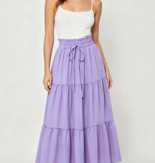 High-waisted A-line Skirt Bohemian-style Printed Flared Skirt by Ricaloux